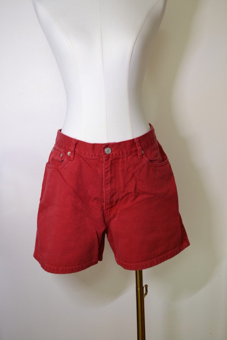 Tommy Hilfiger Traditional Crimson Red High Rise Preppy Nautical Coastal Shorts